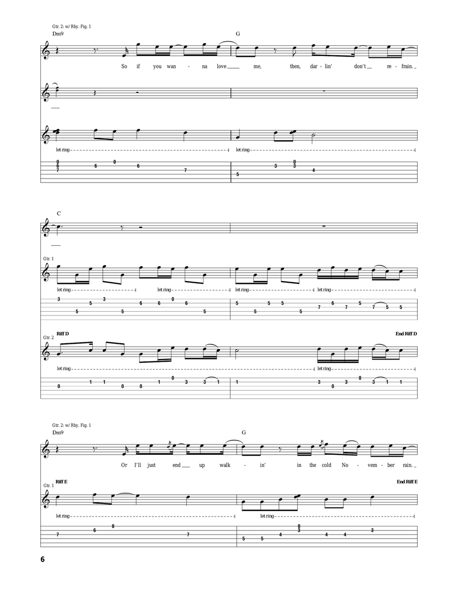 November Rain November Rain Acoustic Guitar scores gallery preview page 6