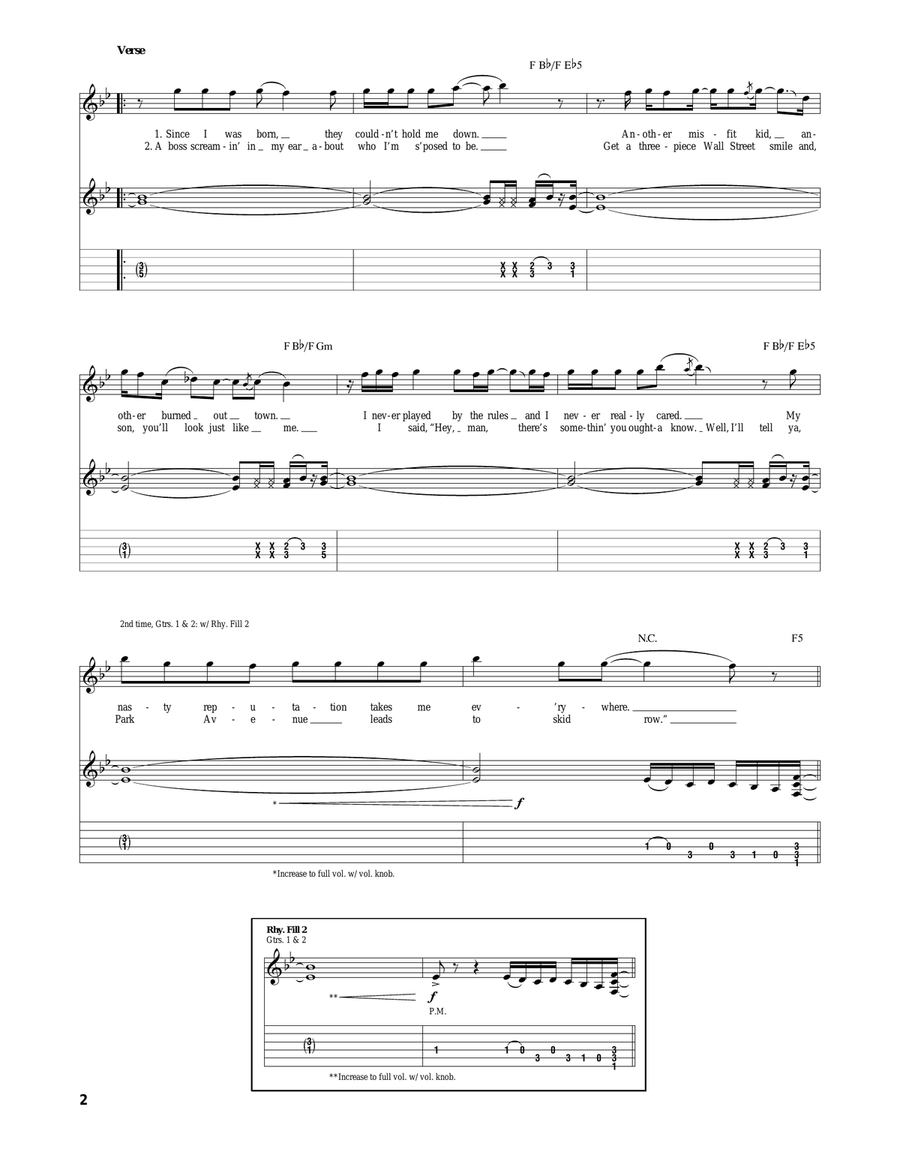 Youth Gone Wild Youth Gone Wild Acoustic Guitar scores gallery preview page 2