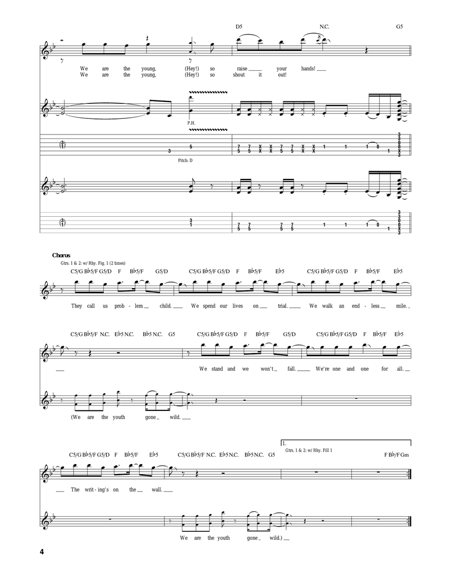 Youth Gone Wild Youth Gone Wild Acoustic Guitar scores gallery preview page 4