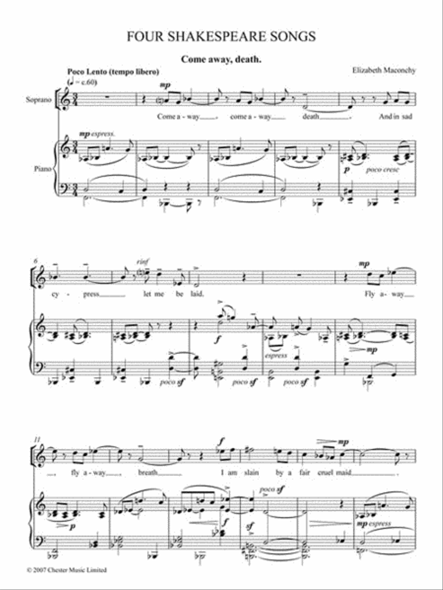 Four Shakespeare Songs Four Shakespeare Songs Voice Solo scores gallery preview page 4