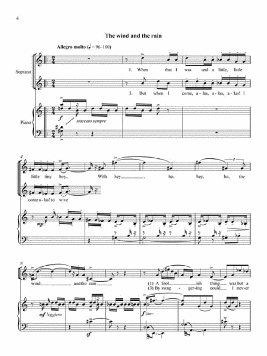Four Shakespeare Songs Four Shakespeare Songs Voice Solo scores gallery preview page 5