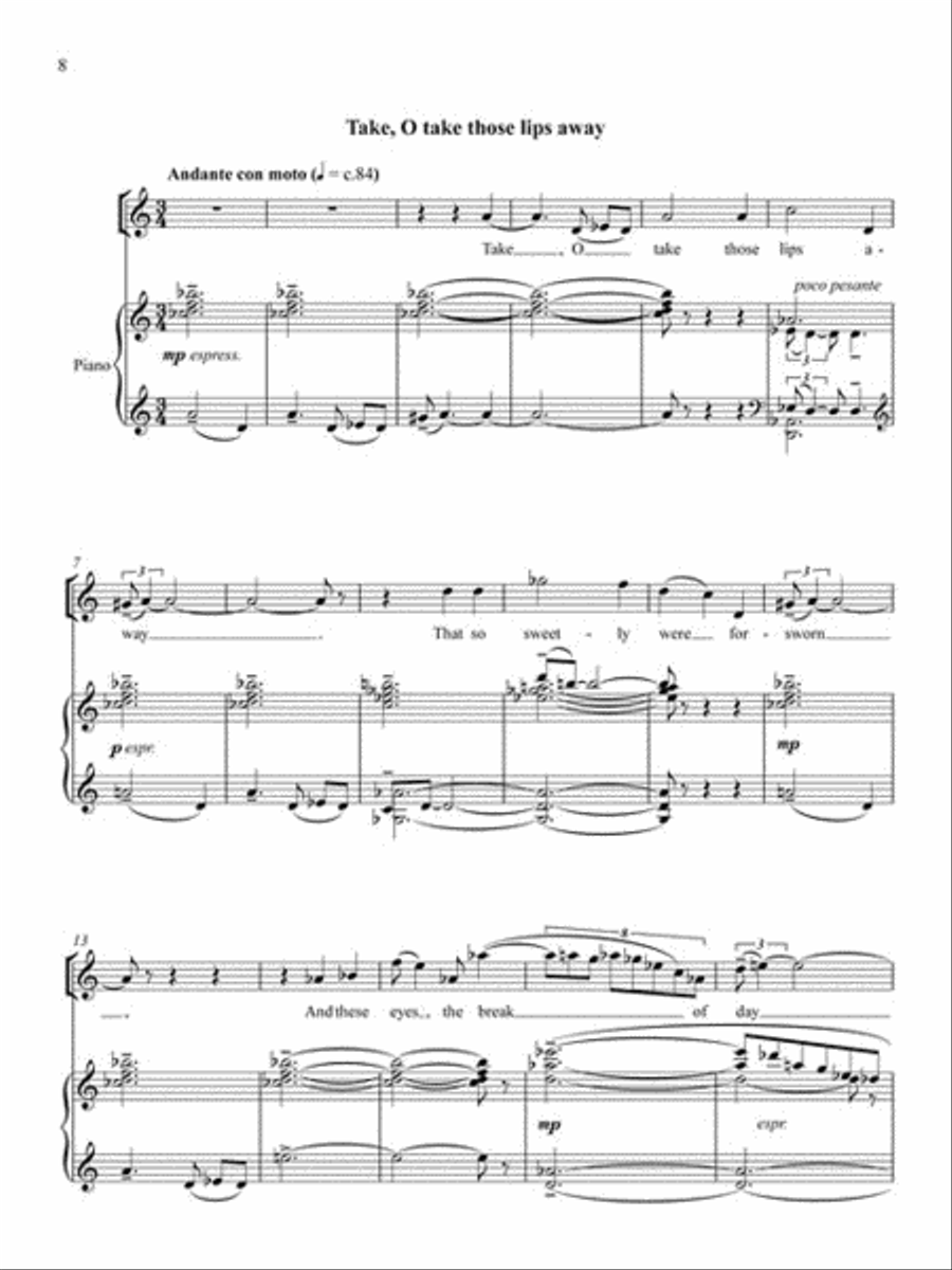 Four Shakespeare Songs Four Shakespeare Songs Voice Solo scores gallery preview page 6