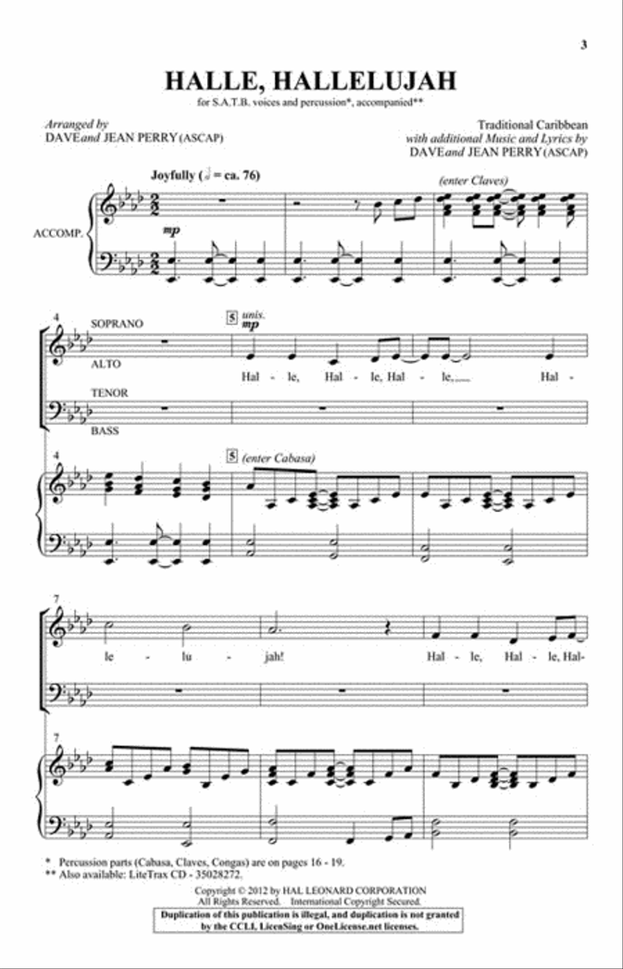 Halle, Hallelujah! 4-Part scores gallery preview page 2