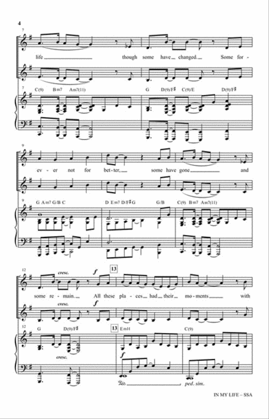 In My Life In My Life SSA scores gallery preview page 3