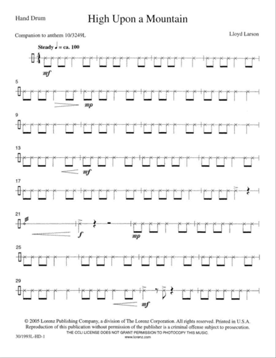 High Upon a Mountain - Instrumental Parts Alto Saxophone scores gallery preview page 4