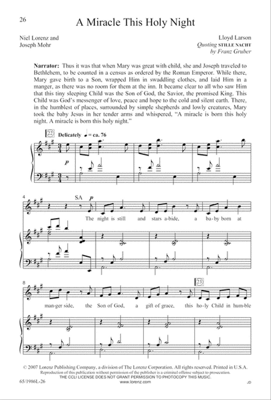 Holy Night of Miracles (Digital Download) 4-Part scores gallery preview page 26