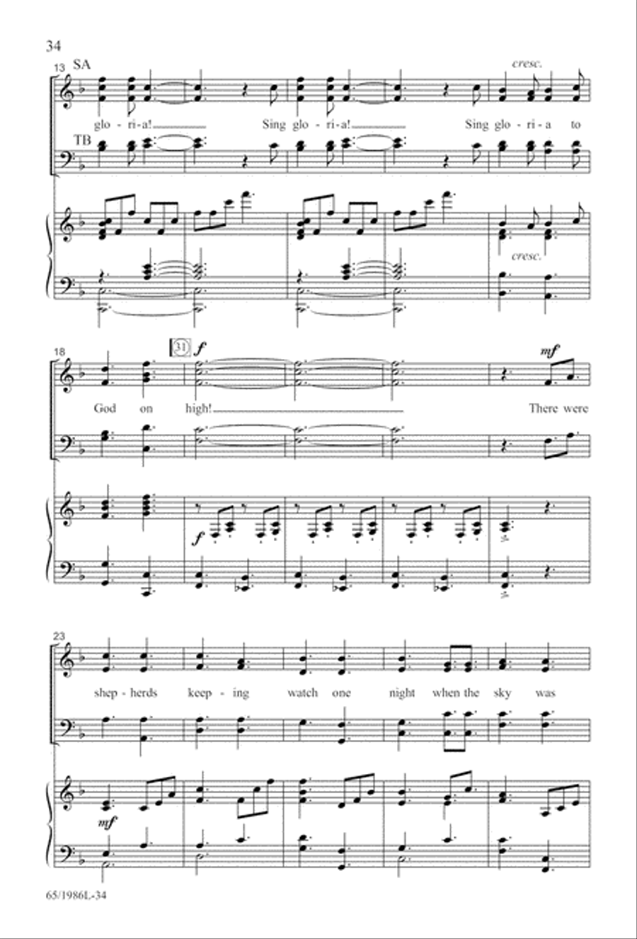 Holy Night of Miracles (Digital Download) 4-Part scores gallery preview page 34