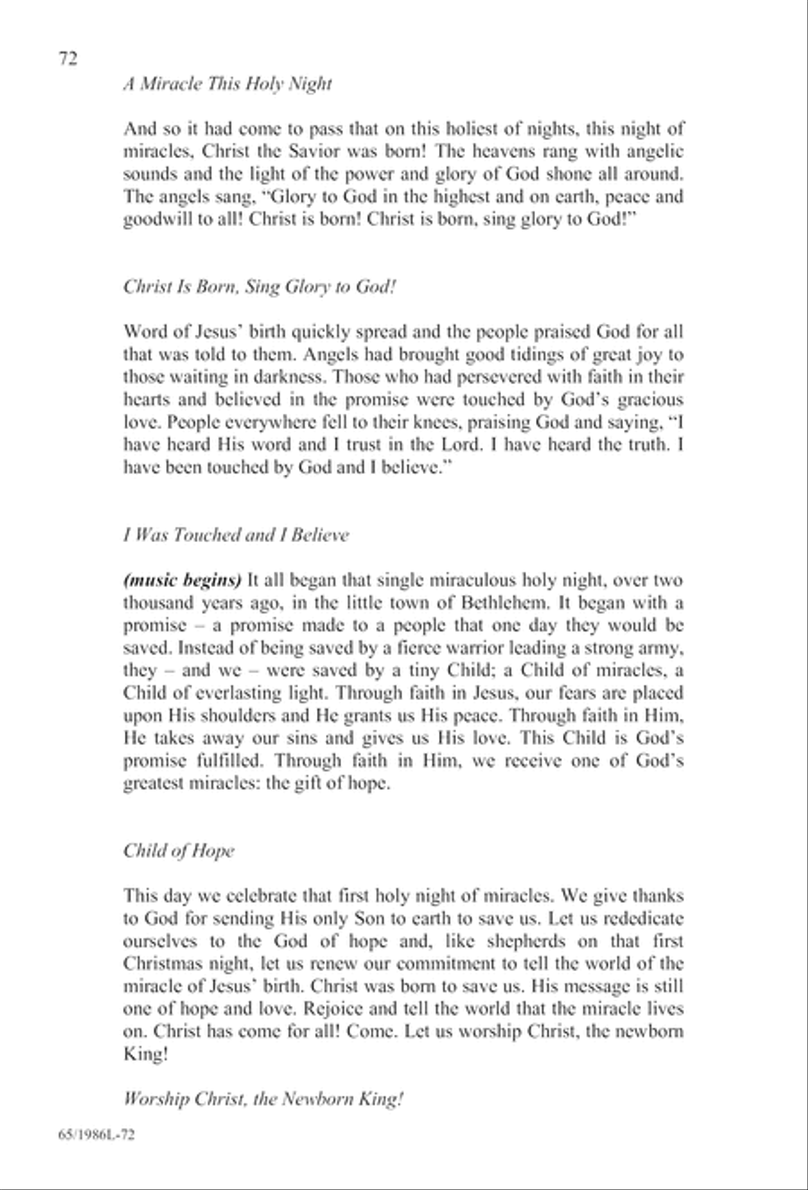 Holy Night of Miracles (Digital Download) 4-Part scores gallery preview page 72