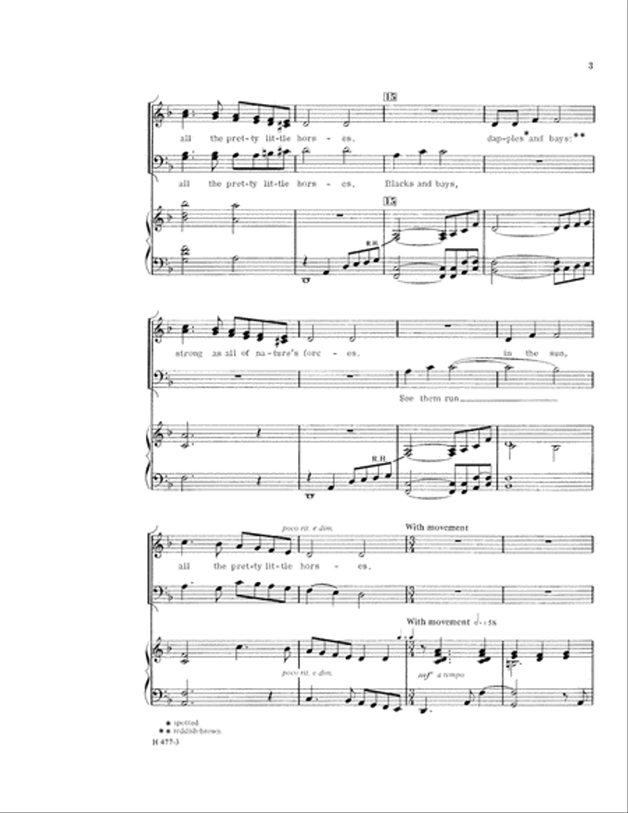 All the Pretty Little Horses (Digital Download) 4-Part scores gallery preview page 3