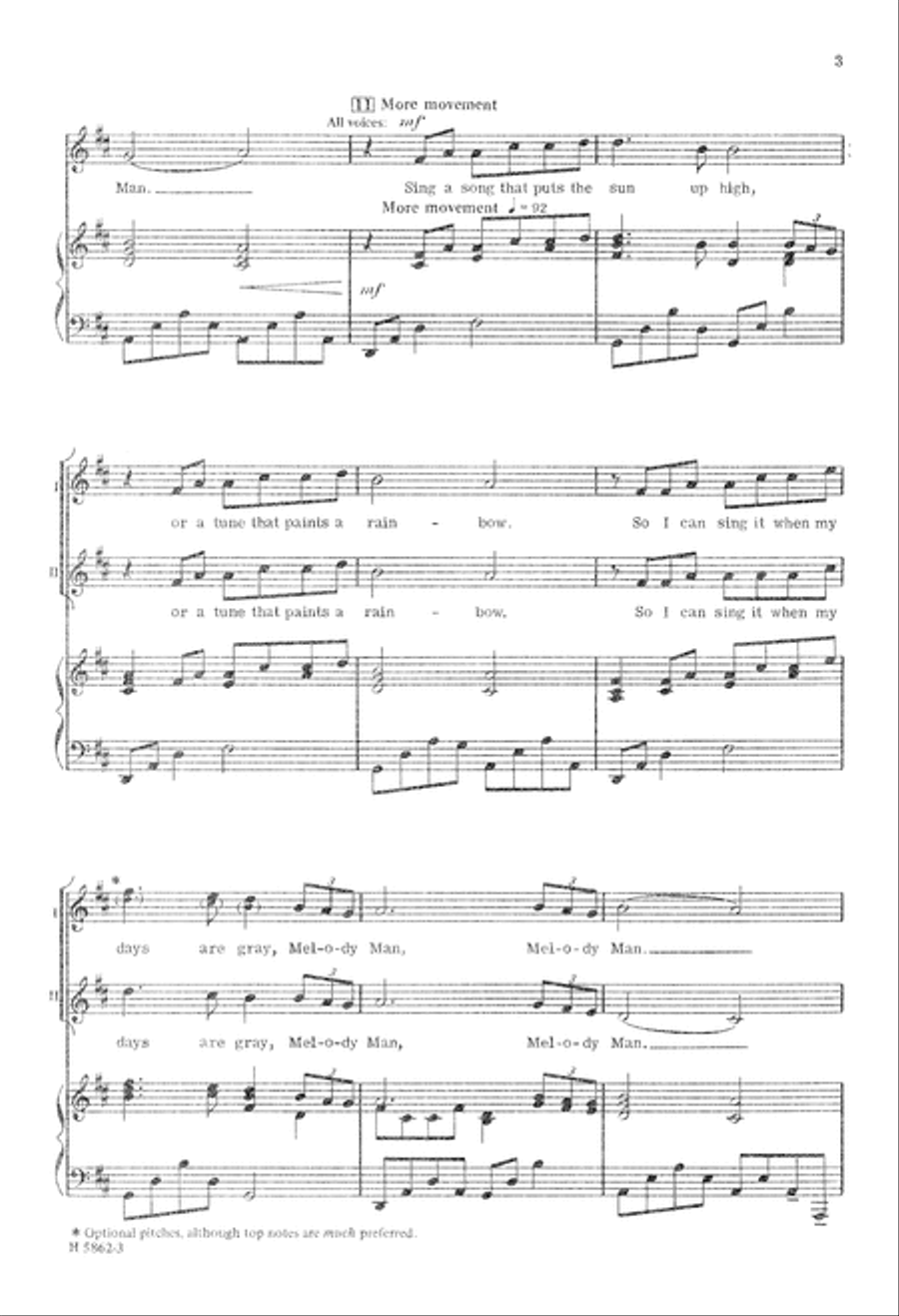 Melody Man (Digital Download) 2-Part scores gallery preview page 3