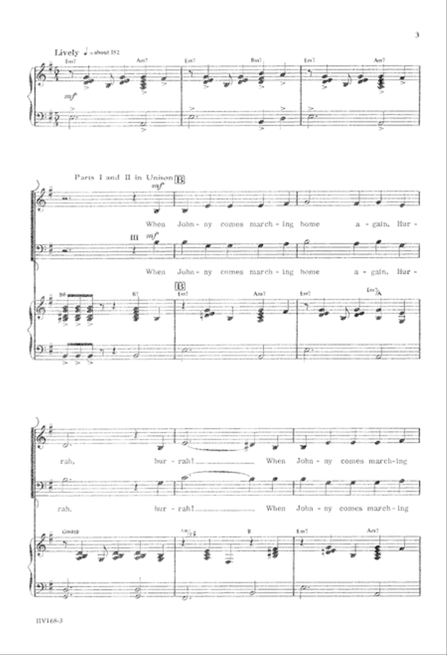 When Johnny Comes Marching Home (Digital Download) 3-Part scores gallery preview page 3