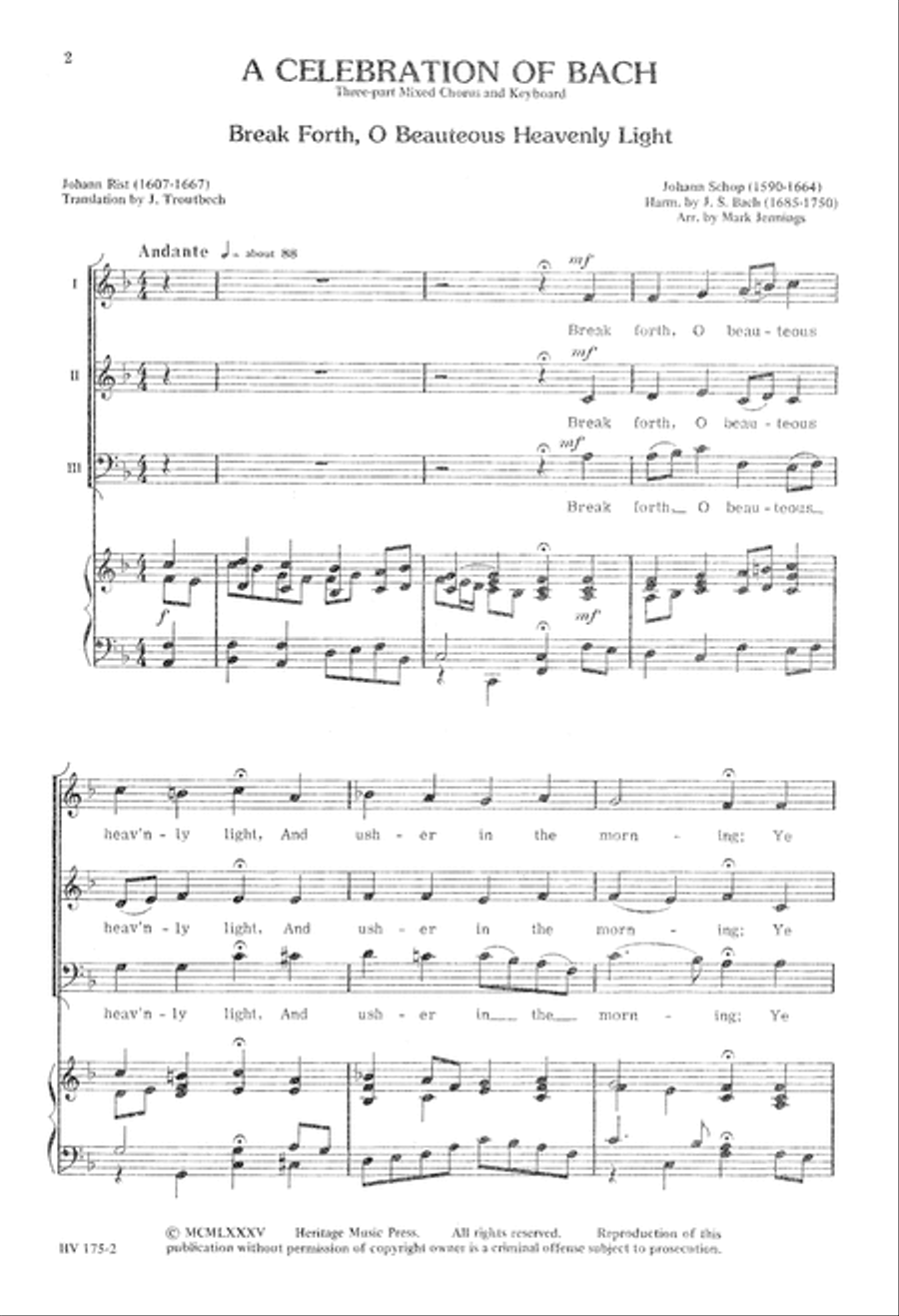 A Celebration of Bach (Digital Download) 3-Part scores gallery preview page 2