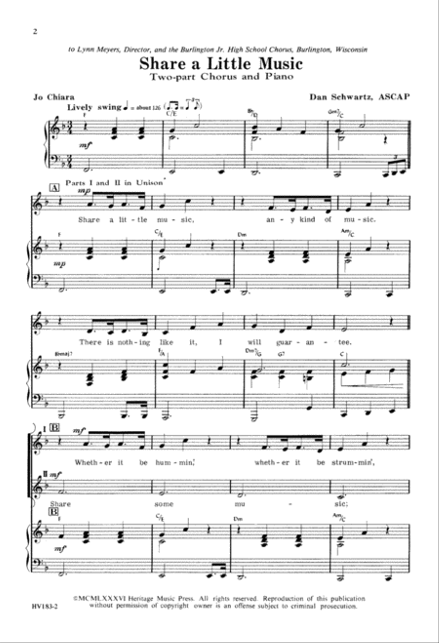 Share a Little Music (Digital Download) 2-Part scores gallery preview page 2
