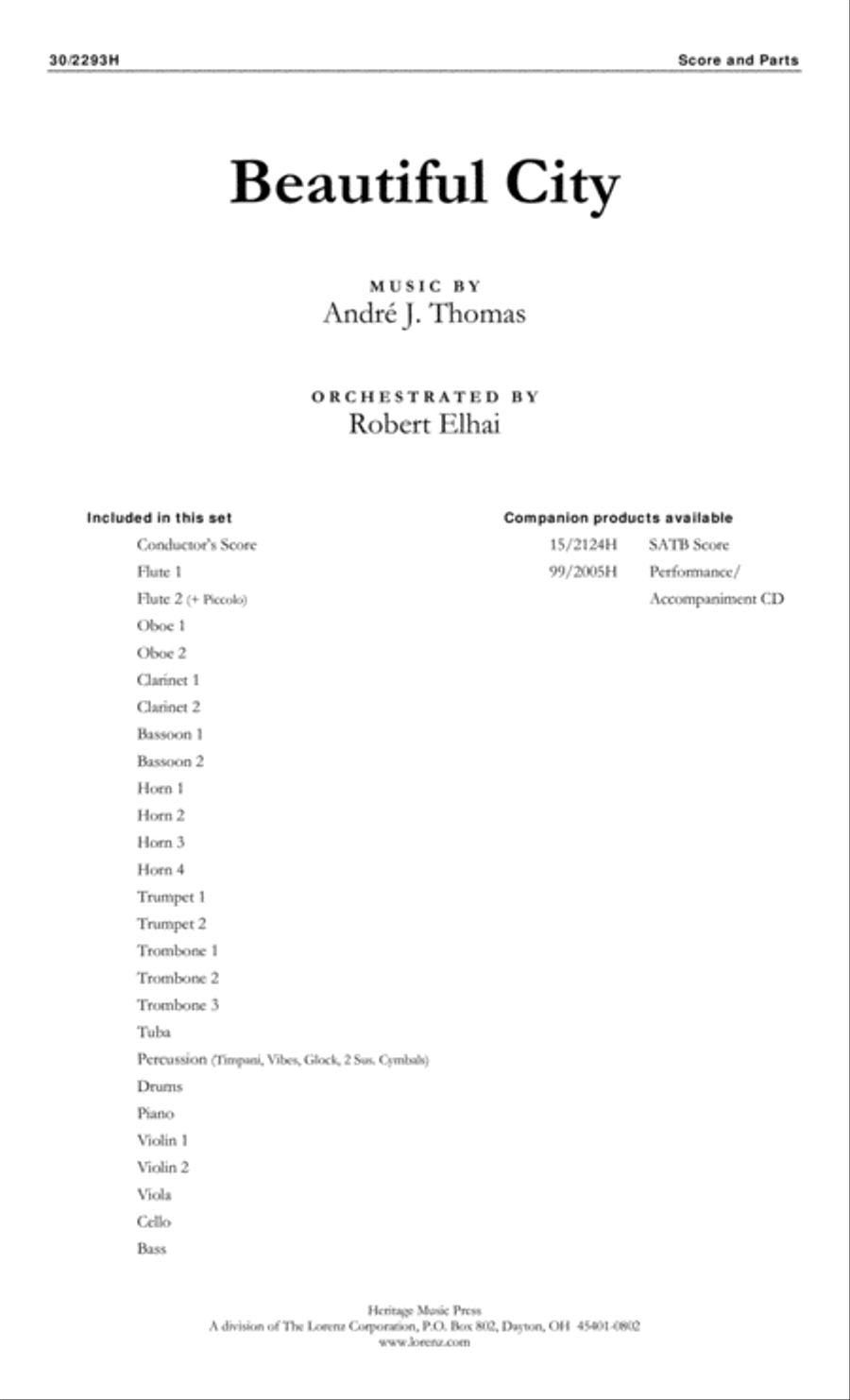 Beautiful City - Orchestral Score and Parts Orchestra scores gallery preview page 1