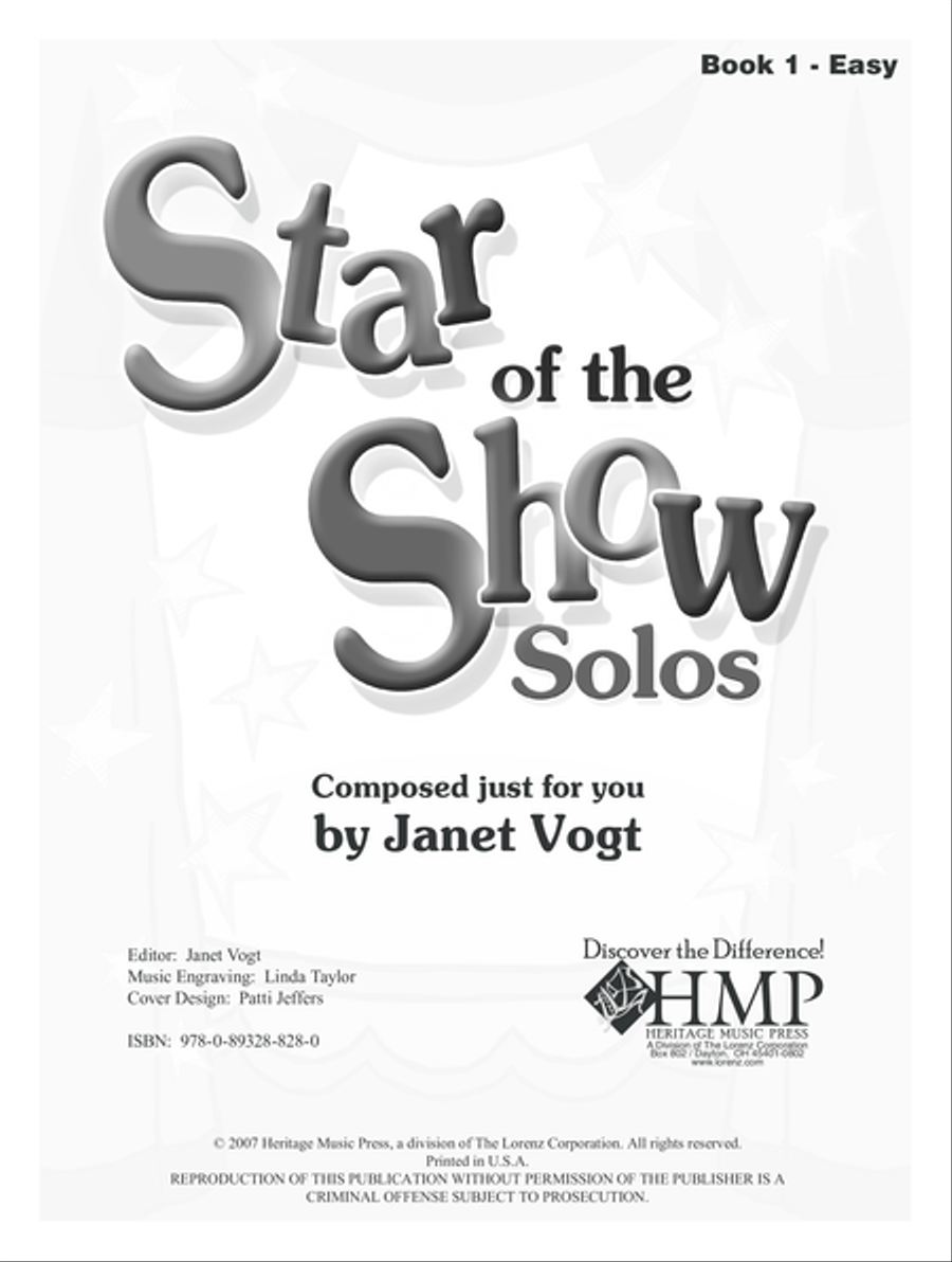 Star of the Show Solos - Book 1, Easy (Digital Download) Piano Solo scores gallery preview page 1
