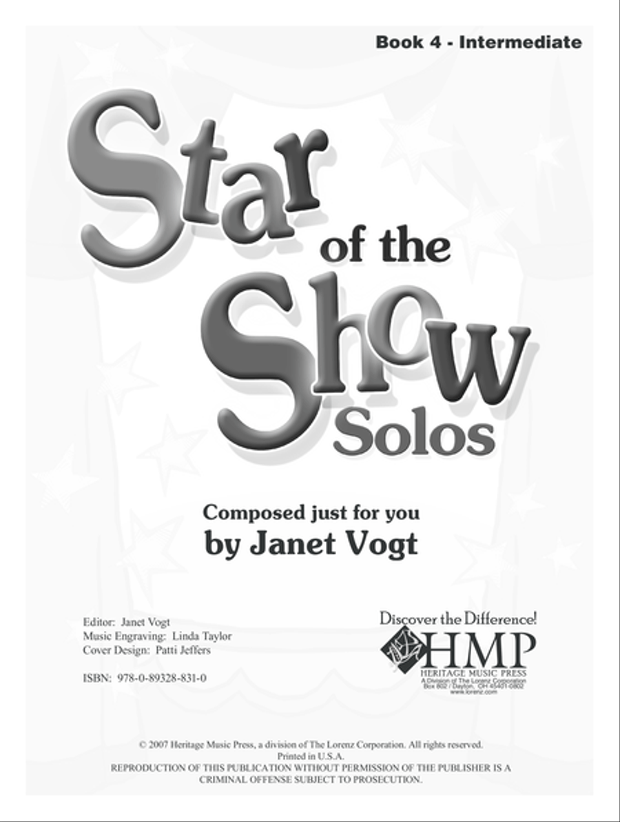 Star of the Show Solos - Book 4, Intermediate (Digital Download) Piano Solo scores gallery preview page 1