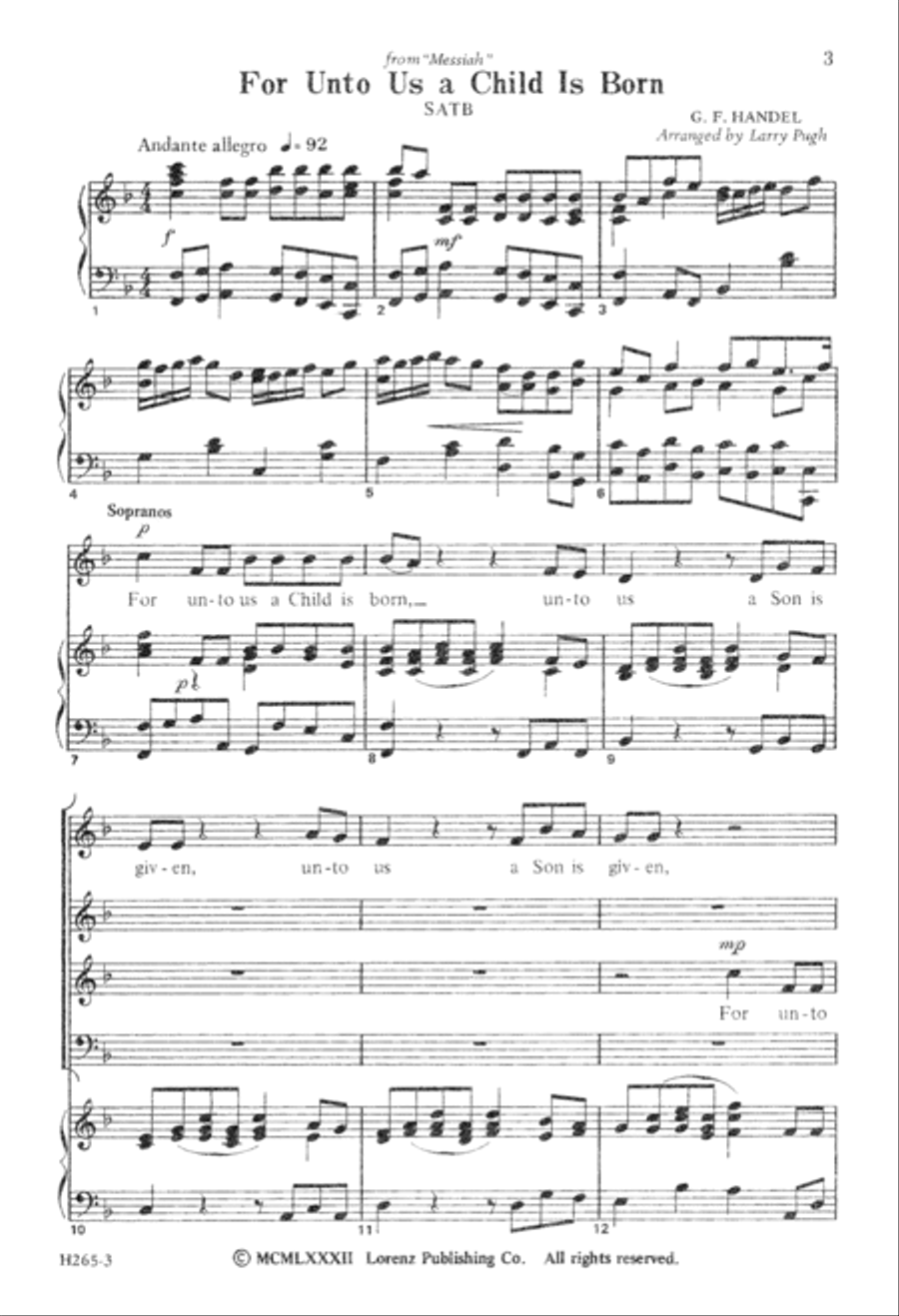 For Unto Us a Child is Born (Digital Download) 4-Part scores gallery preview page 3