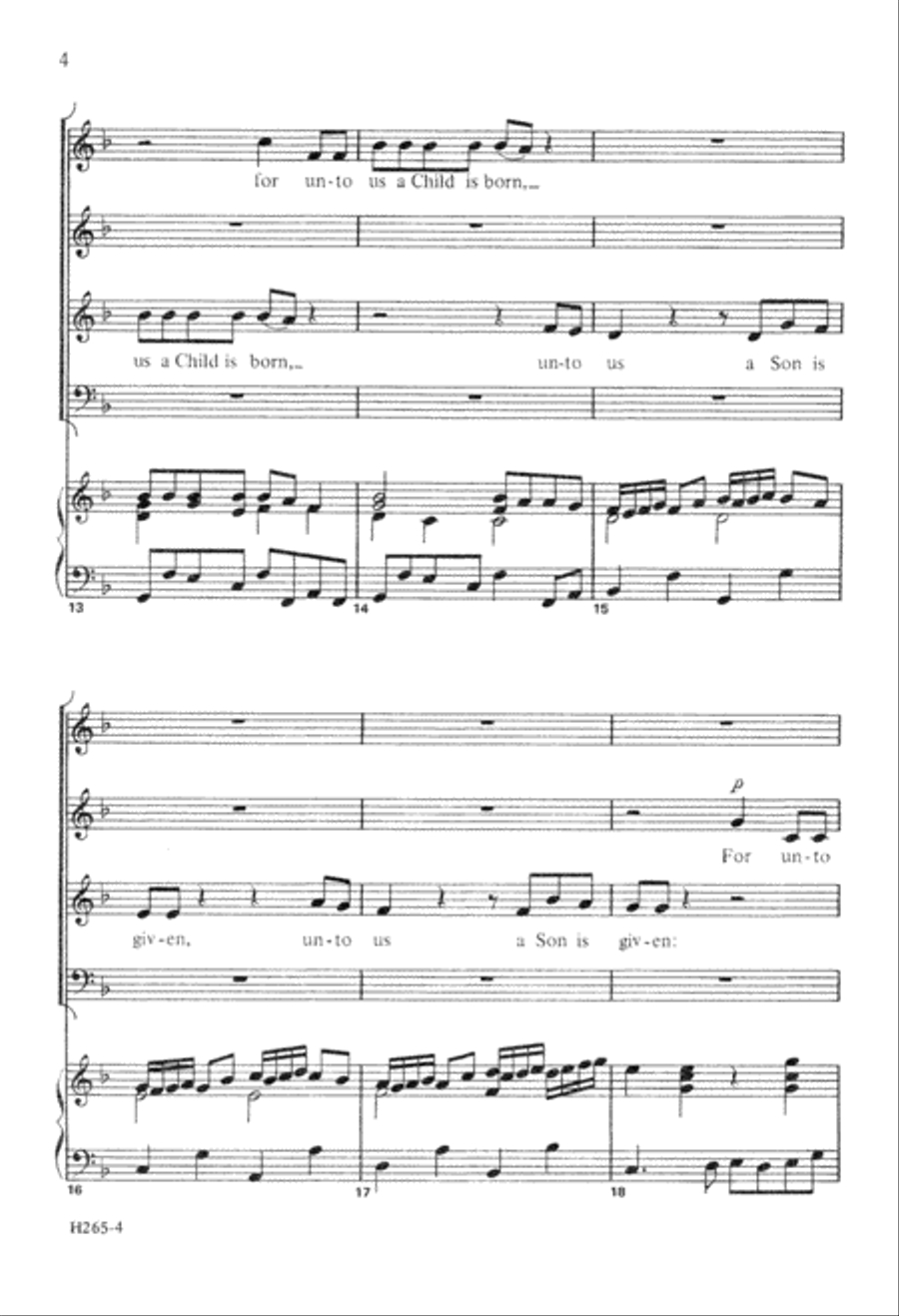 For Unto Us a Child is Born (Digital Download) 4-Part scores gallery preview page 4