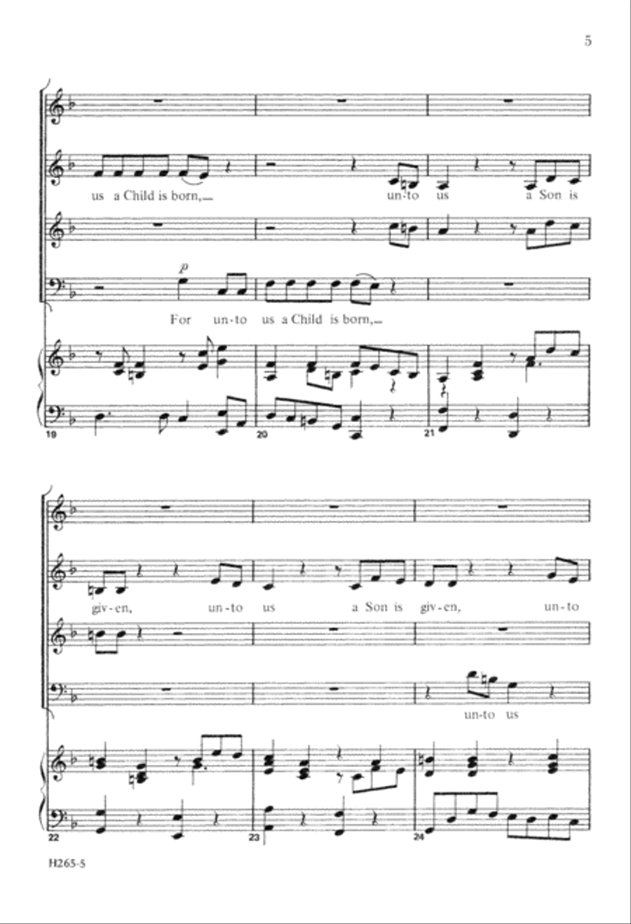 For Unto Us a Child is Born (Digital Download) 4-Part scores gallery preview page 5