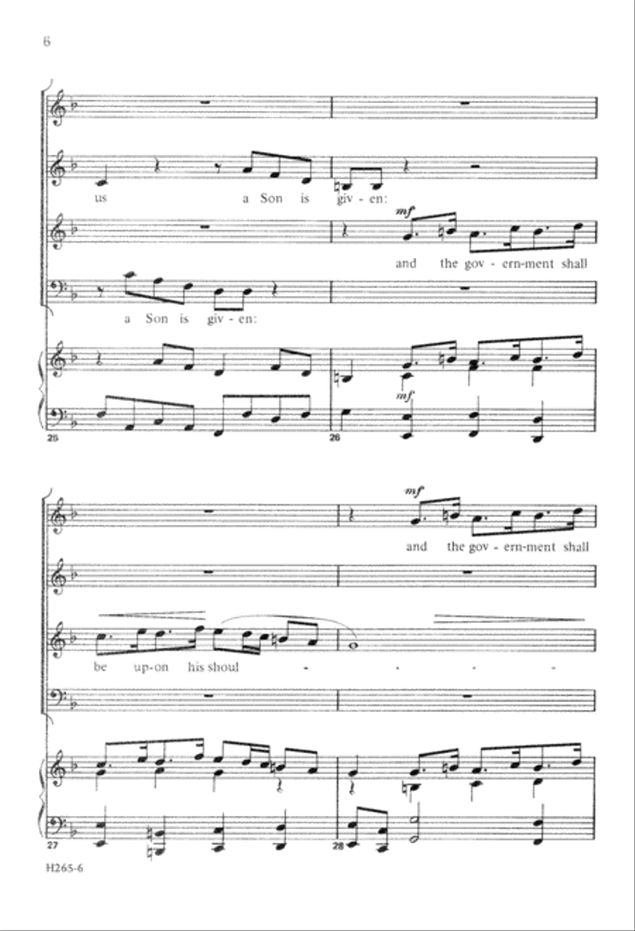 For Unto Us a Child is Born (Digital Download) 4-Part scores gallery preview page 6