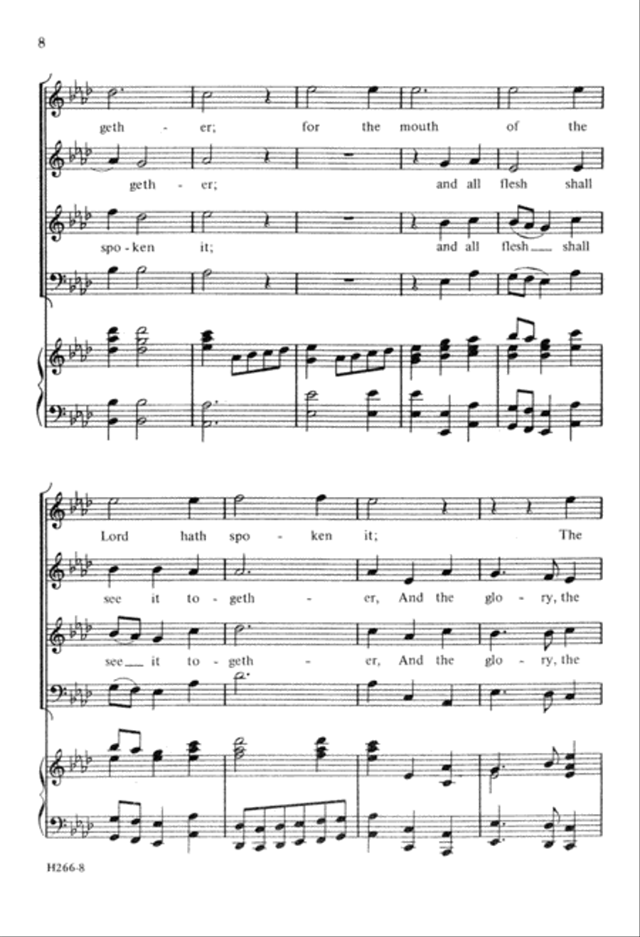 And the Glory of the Lord (Digital Download) 4-Part scores gallery preview page 8