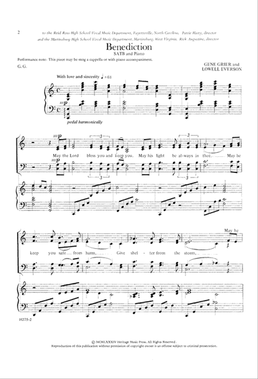 Benediction (Digital Download) 4-Part scores gallery preview page 2