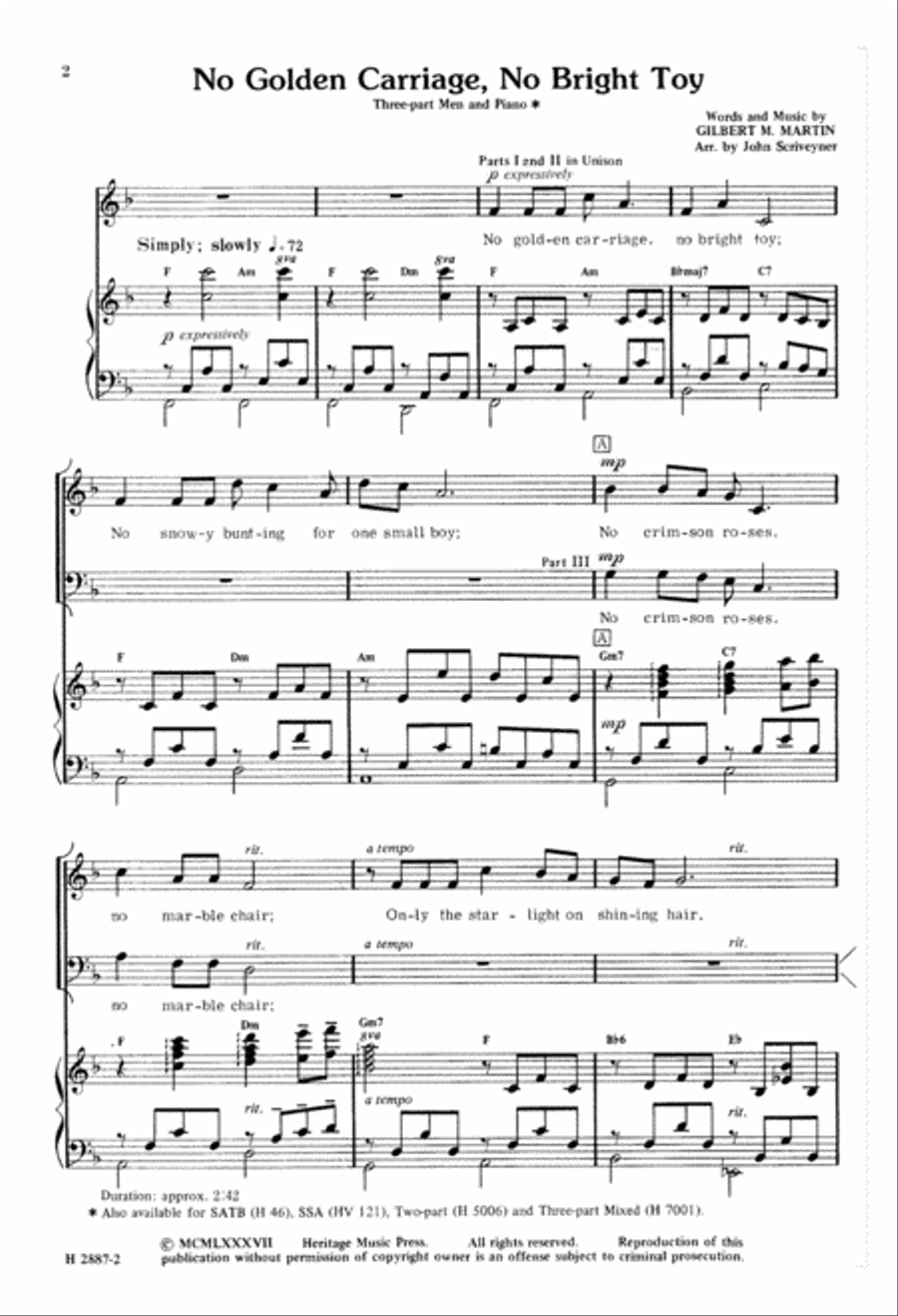 No Golden Carriage, No Bright Toy (Digital Download) TTB scores gallery preview page 2
