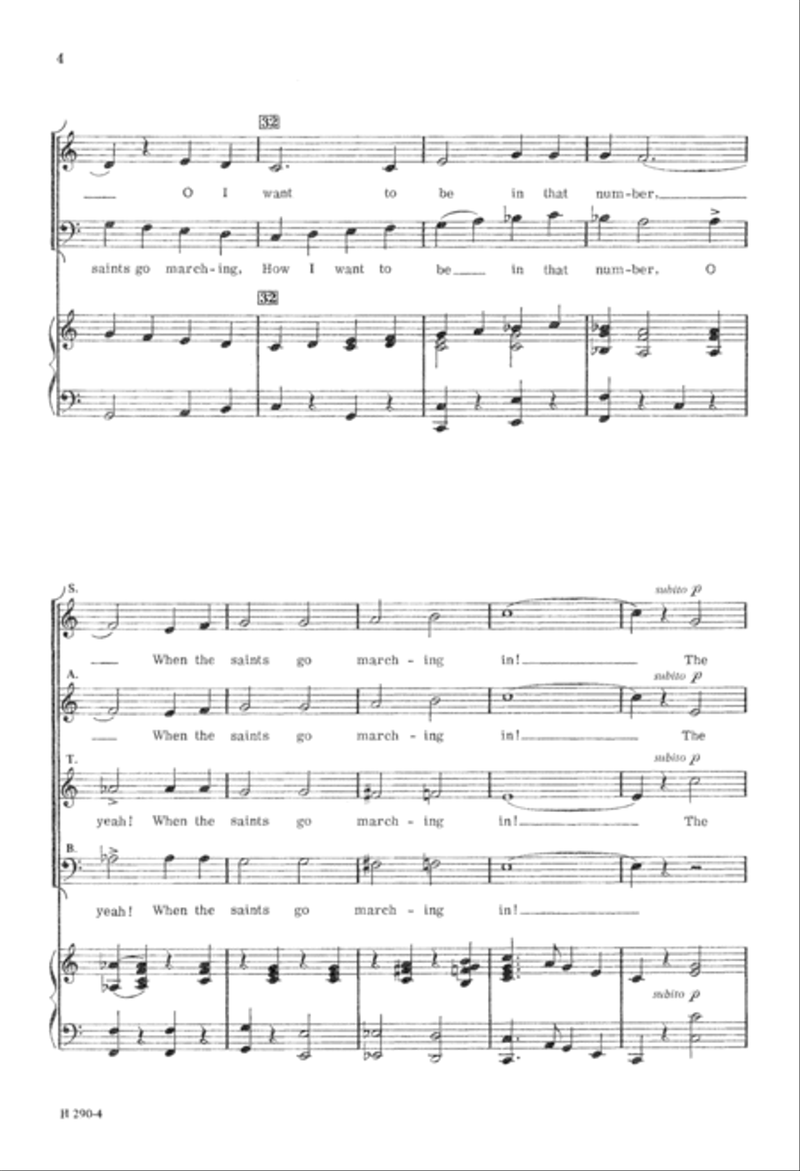 Hallelujah to the Saints (Digital Download) 4-Part scores gallery preview page 4