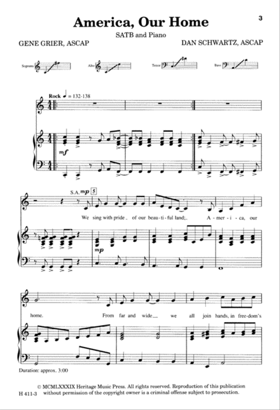 America Our Home (Digital Download) 4-Part scores gallery preview page 3