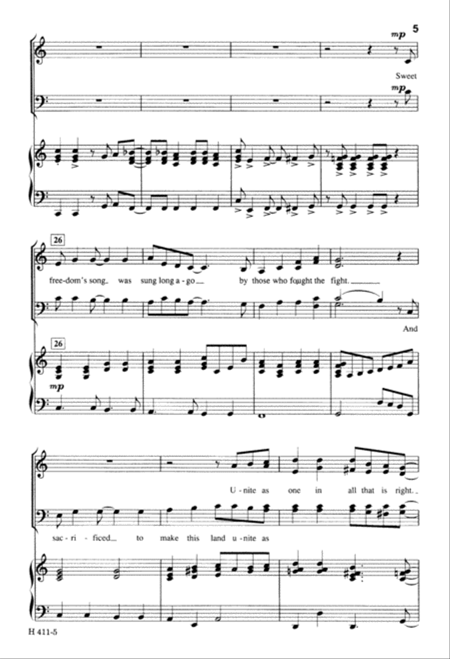 America Our Home (Digital Download) 4-Part scores gallery preview page 5