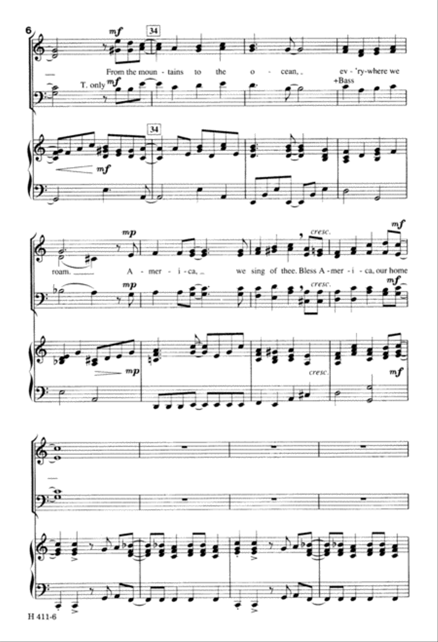 America Our Home (Digital Download) 4-Part scores gallery preview page 6