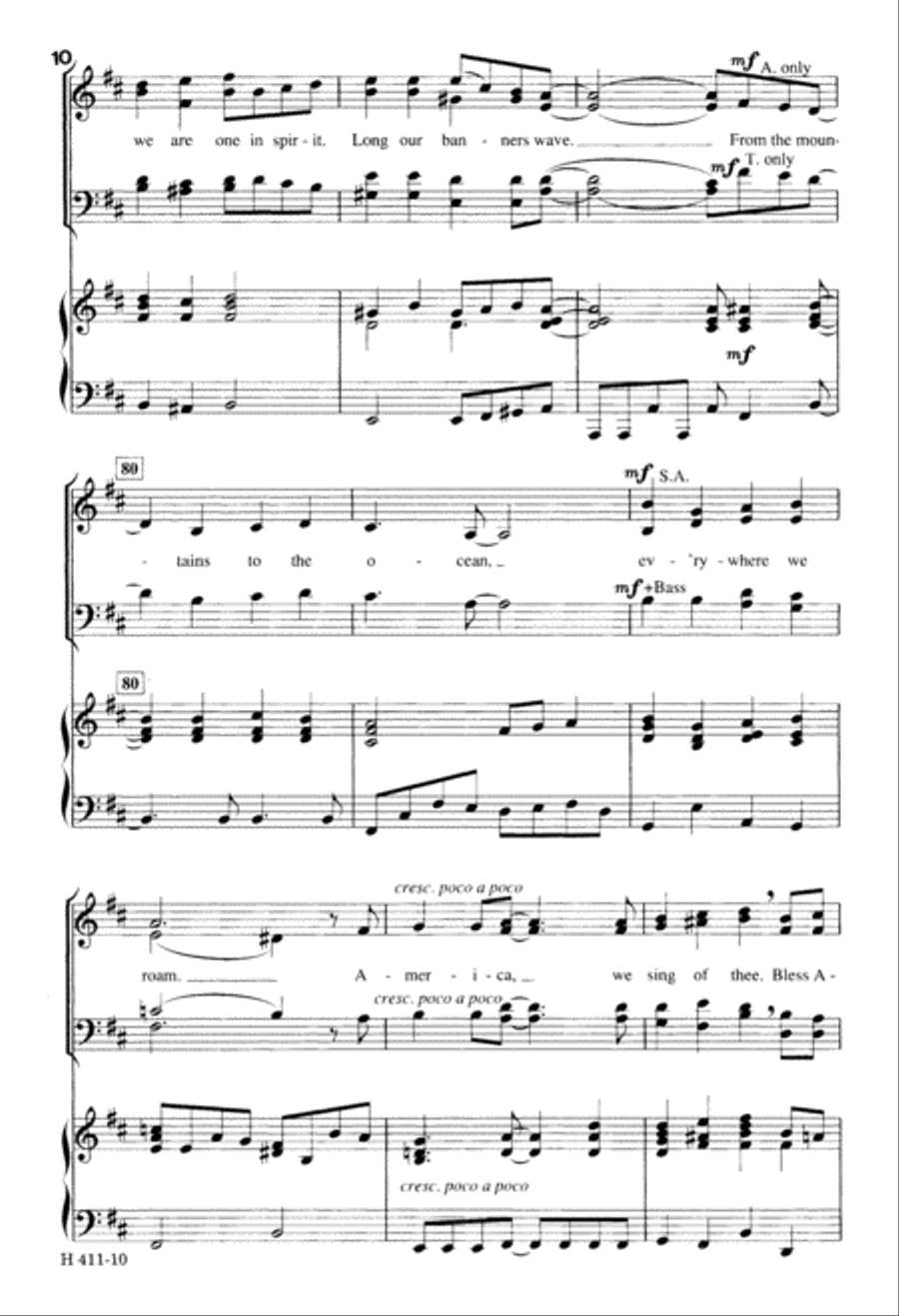 America Our Home (Digital Download) 4-Part scores gallery preview page 10