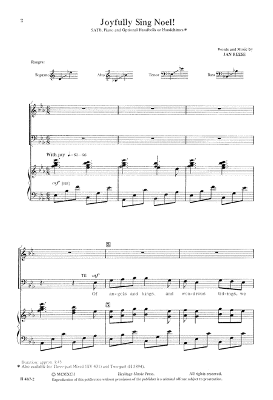 Joyfully Sing Noel (Digital Download) 4-Part scores gallery preview page 2