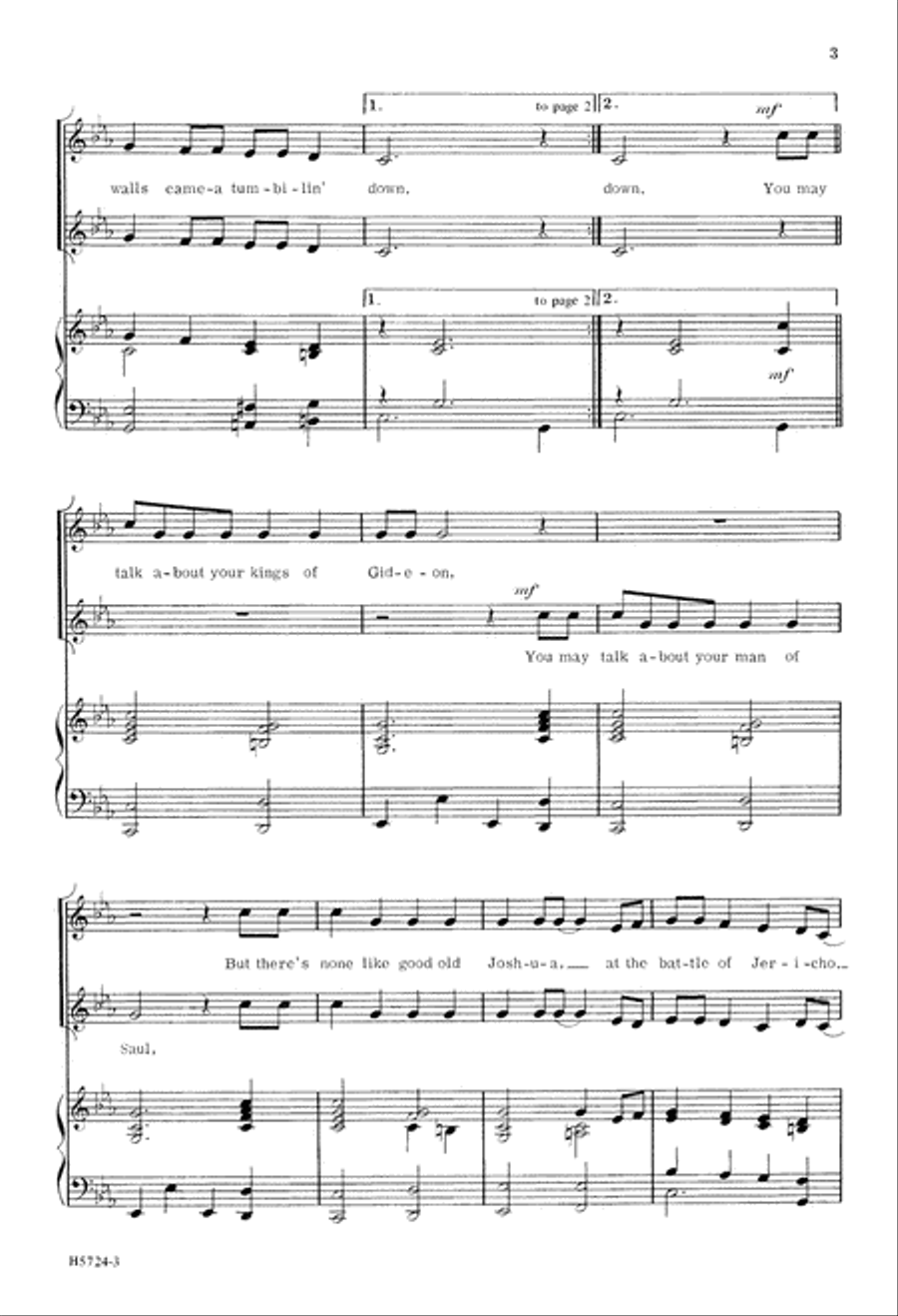 Joshua Fit the Battle of Jericho (Digital Download) 2-Part scores gallery preview page 3