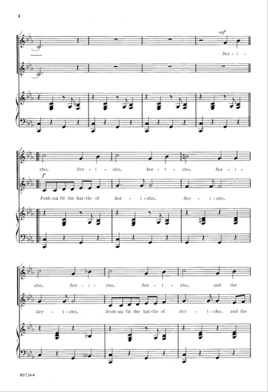 Joshua Fit the Battle of Jericho (Digital Download) 2-Part scores gallery preview page 4