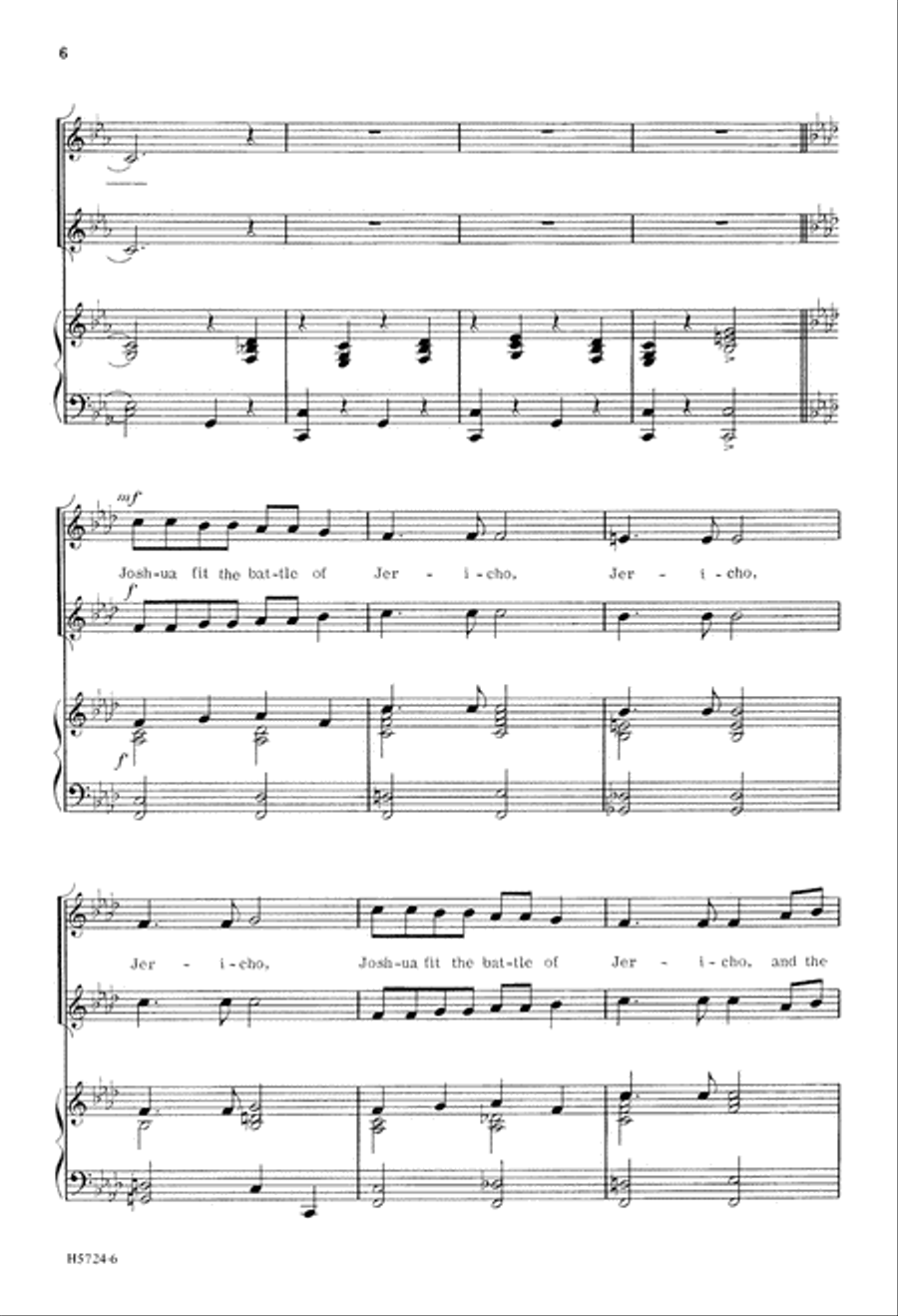 Joshua Fit the Battle of Jericho (Digital Download) 2-Part scores gallery preview page 6