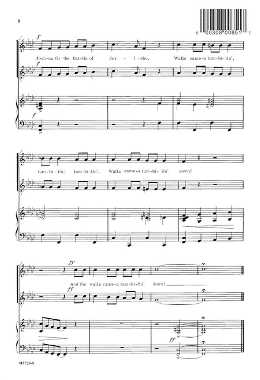 Joshua Fit the Battle of Jericho (Digital Download) 2-Part scores gallery preview page 8