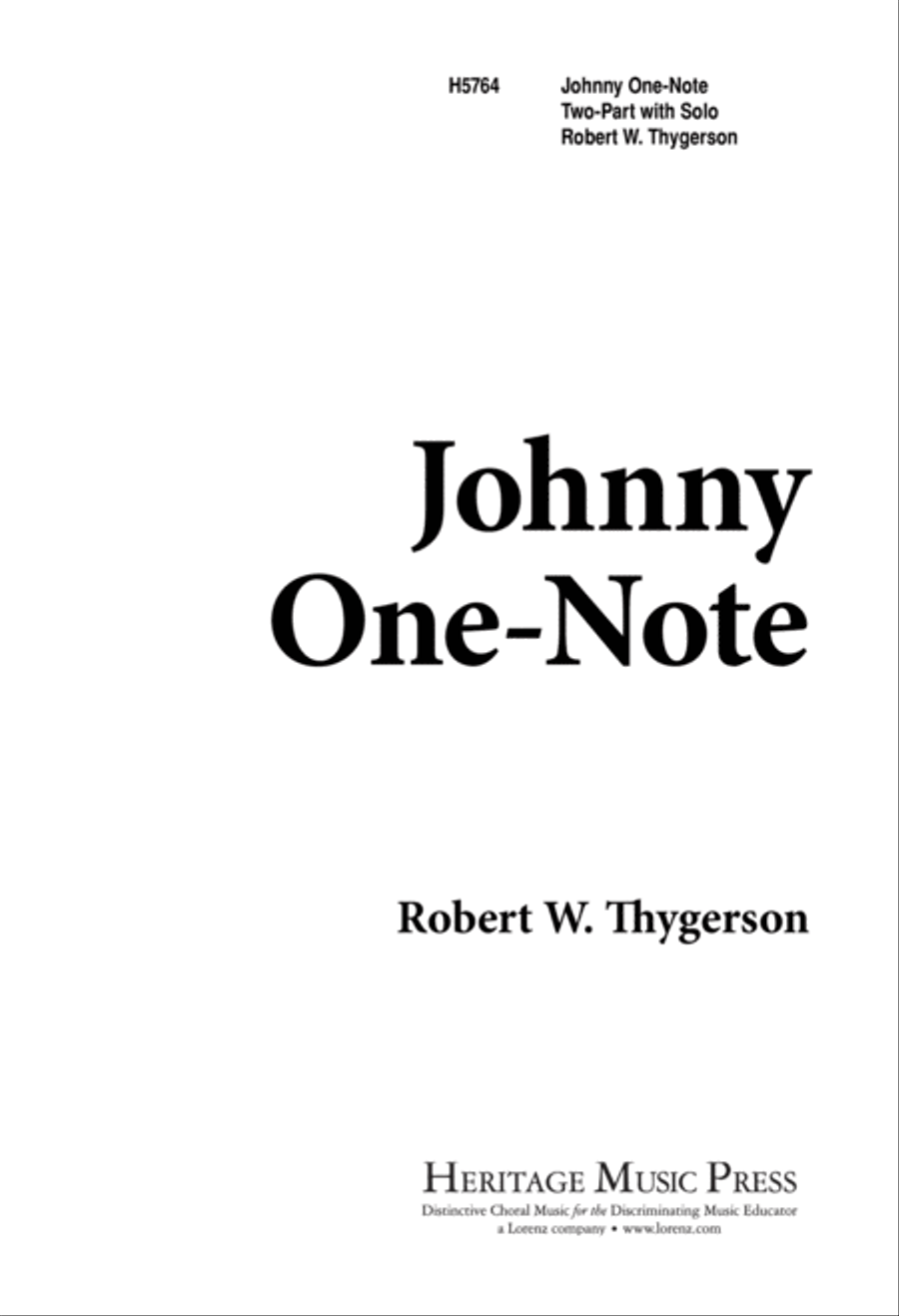 Johnny One-Note (Digital Download) Unison Choir scores gallery preview page 1