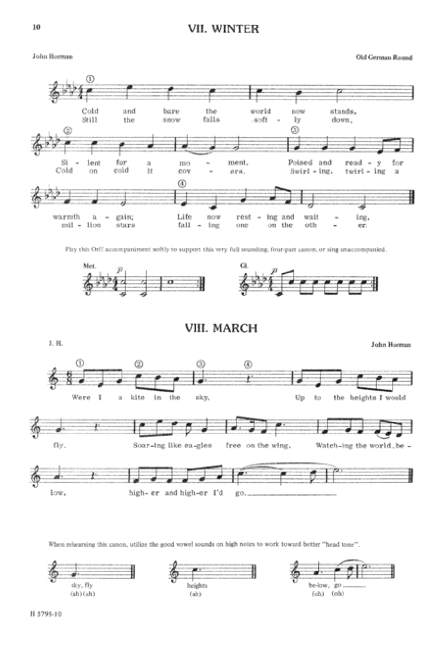 Seasonal Canons and Partner Songs (Digital Download) Unison Choir scores gallery preview page 10