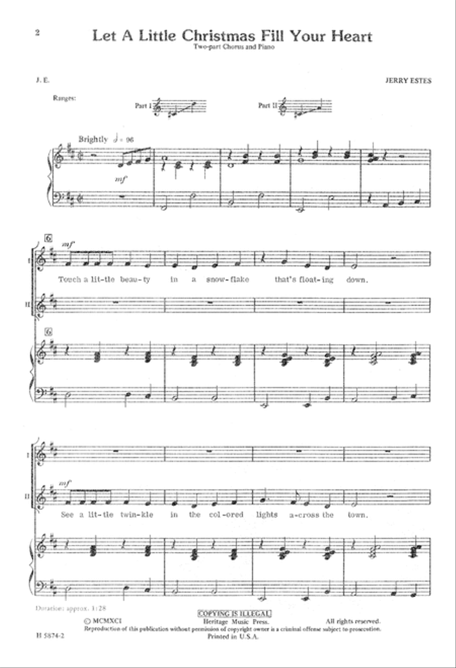 Let a Little Christmas Fill Your Heart (Digital Download) 2-Part scores gallery preview page 2