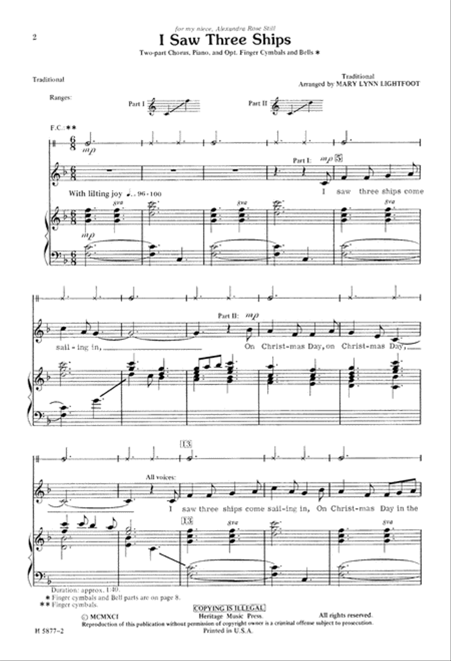 I Saw Three Ships (Digital Download) 2-Part scores gallery preview page 2