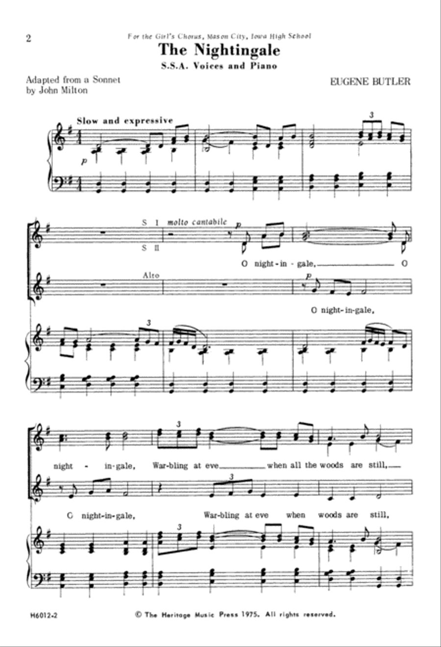 The Nightingale (Digital Download) SSA scores gallery preview page 2