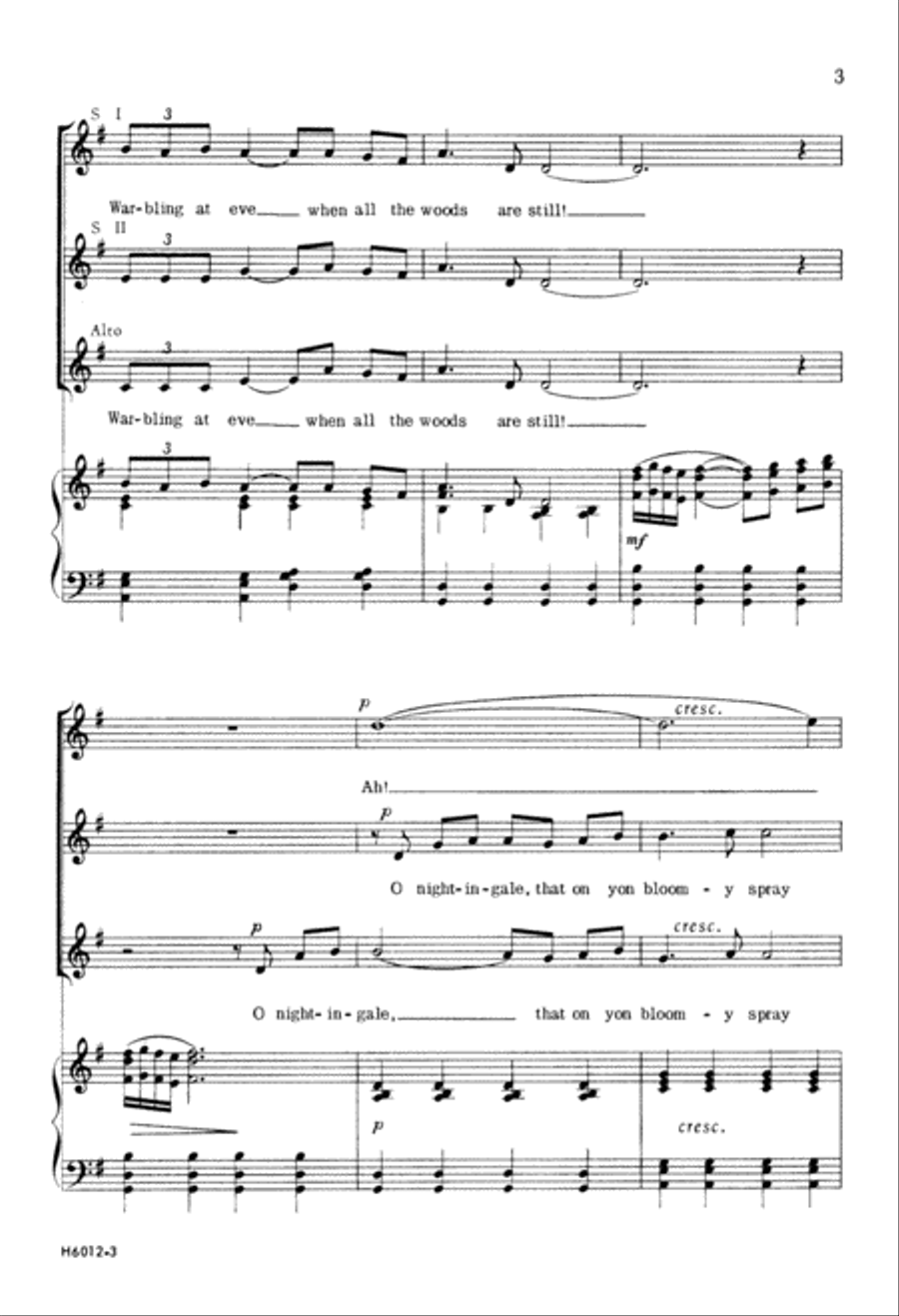 The Nightingale (Digital Download) SSA scores gallery preview page 3