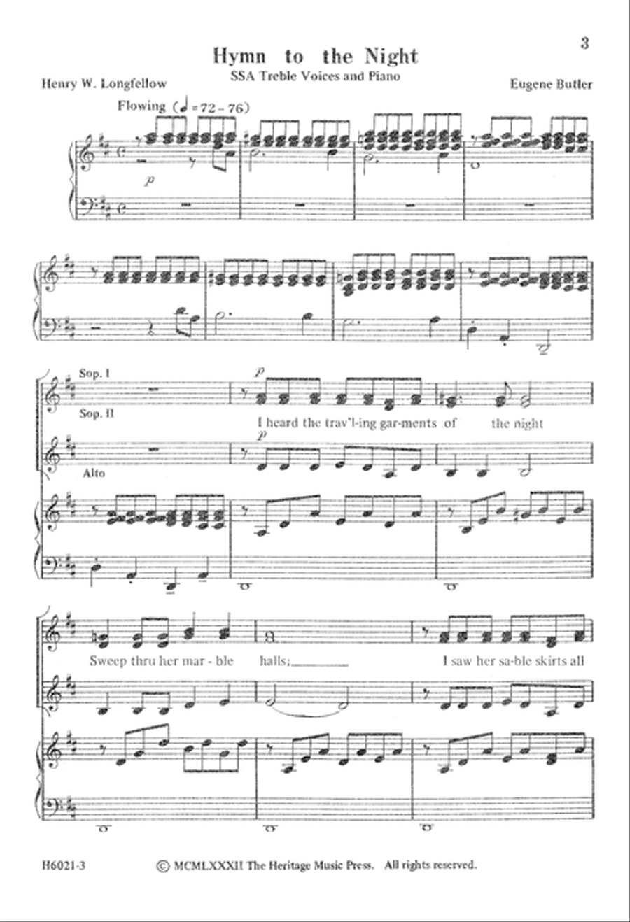Hymn to the Night (Digital Download) SSA scores gallery preview page 3