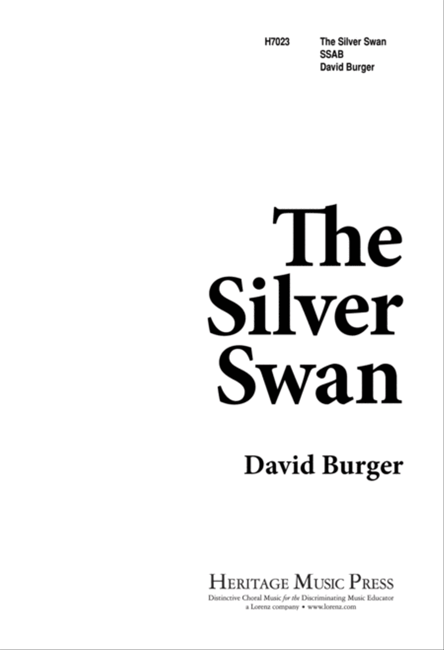 The Silver Swan (Digital Download) A Cappella scores gallery preview page 1
