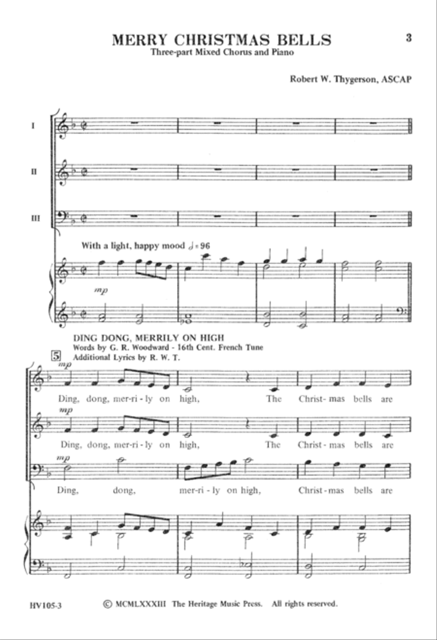Merry Christmas Bells Merry Christmas Bells 3-Part scores gallery preview page 3