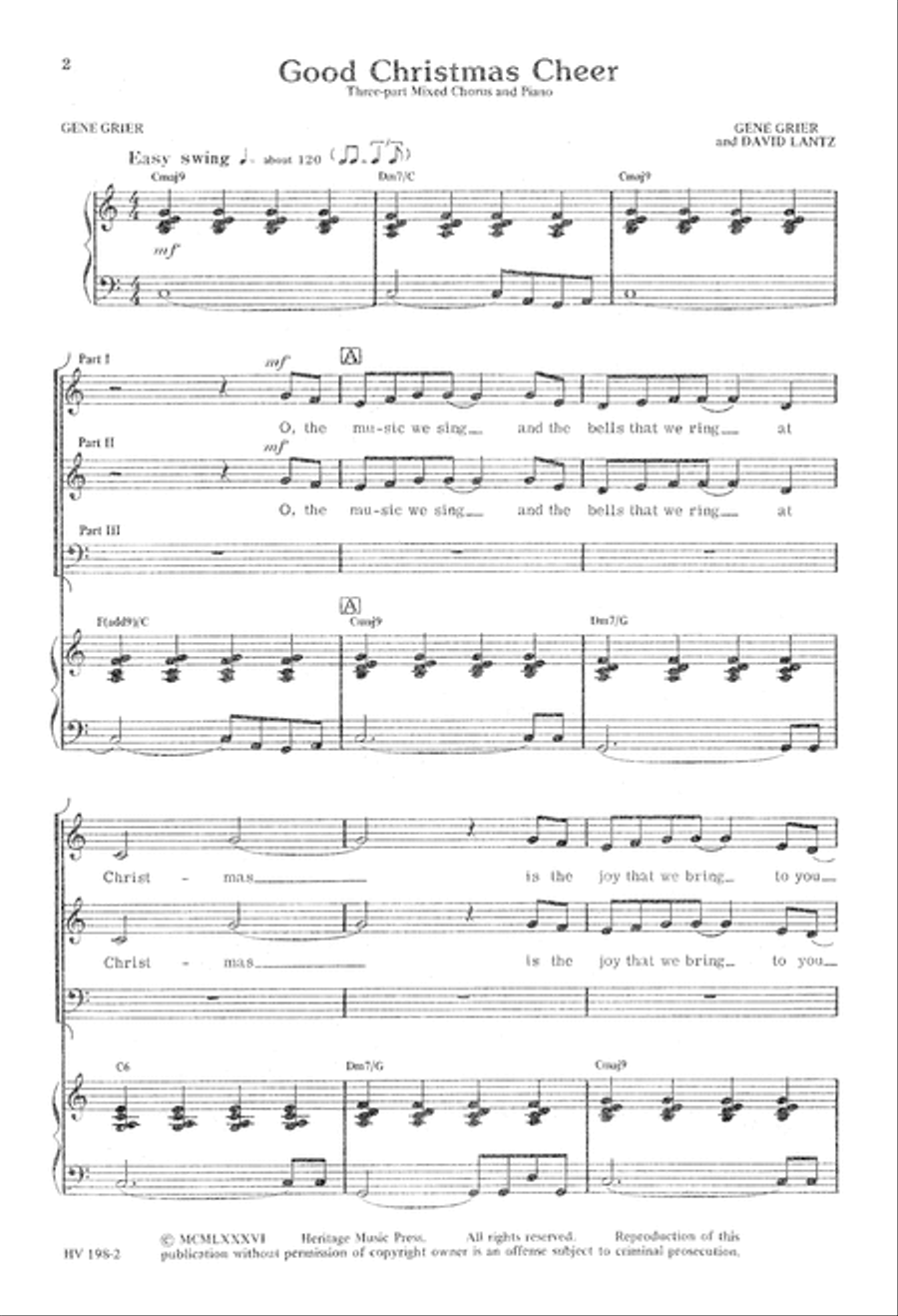 Good Christmas Cheer (Digital Download) 3-Part scores gallery preview page 2