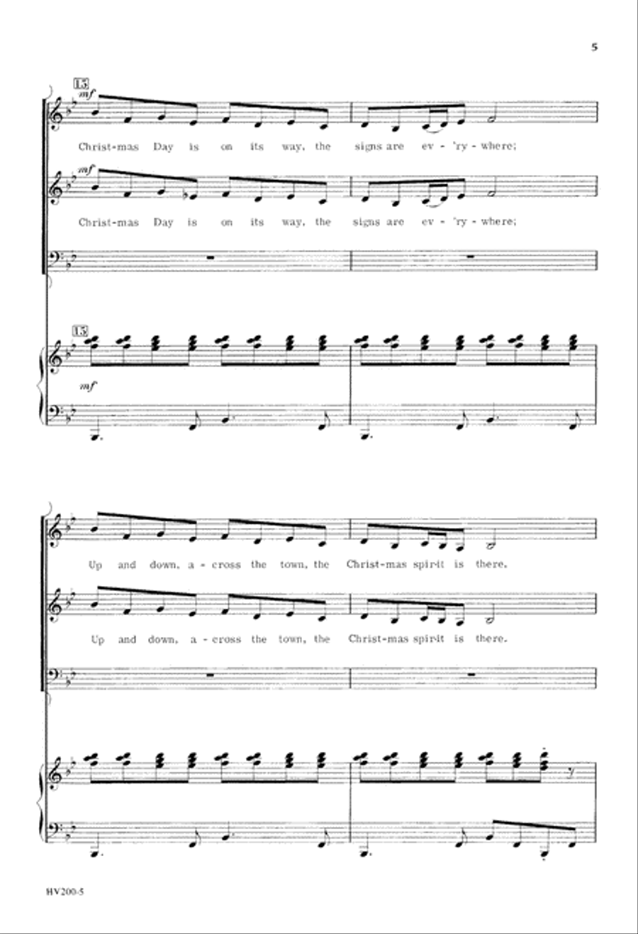 Christmas Day Is On Its Way (Digital Download) 3-Part scores gallery preview page 5