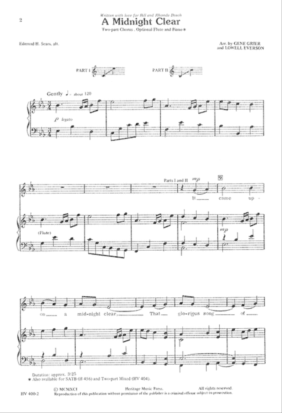 A Midnight Clear (Digital Download) 2-Part scores gallery preview page 2