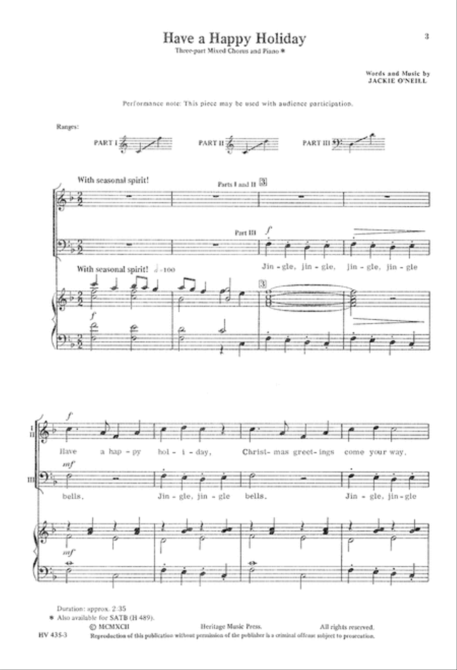 Have a Happy Holiday (Digital Download) 4-Part scores gallery preview page 3